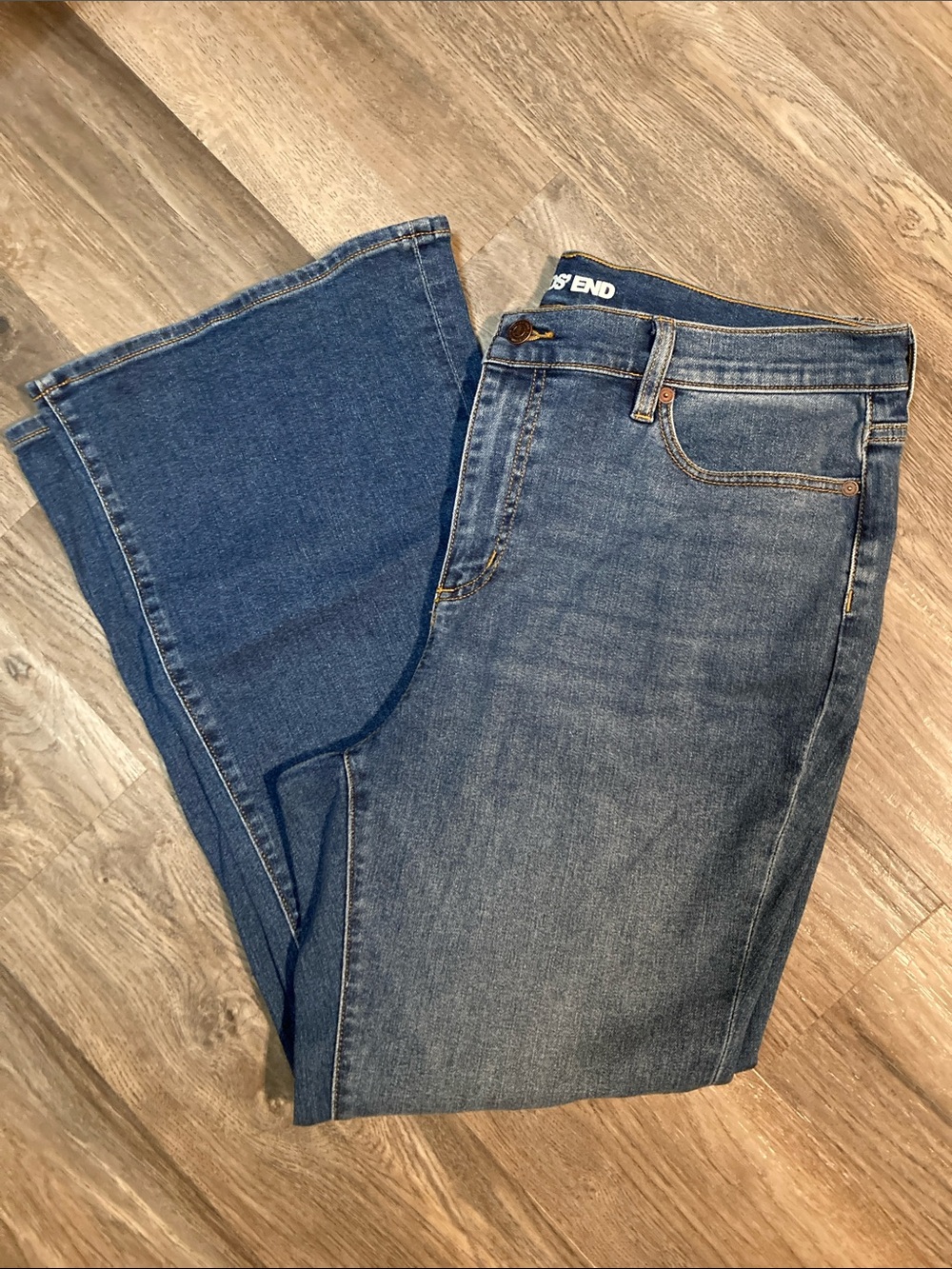 Lands' End Women's Blue Flare Jeans